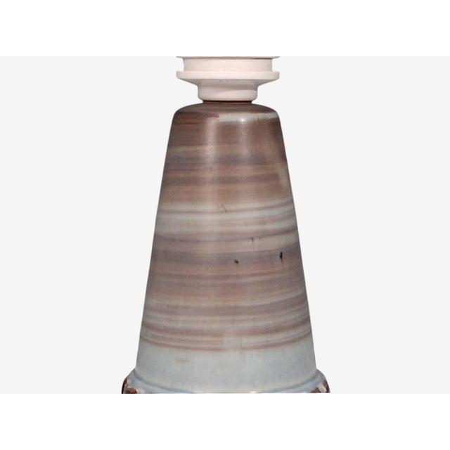 Blue 1960s Danish Modern, Table Lamp, Blue and Brown Glazed Stoneware For Sale - Image 8 of 10