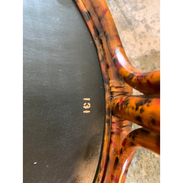 Vintage Maitland-Smith Faux Bamboo With Leather Top Occasional For Sale In Aspen - Image 6 of 6