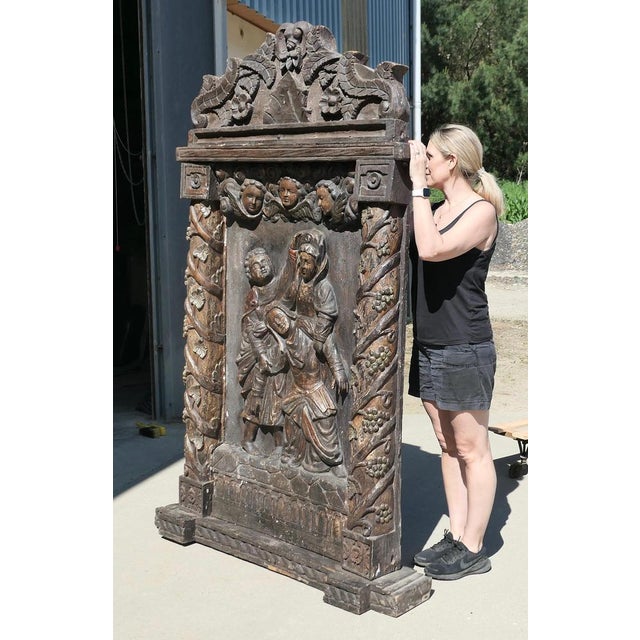 Large European Mediaeval Oak Carving For Sale - Image 10 of 15
