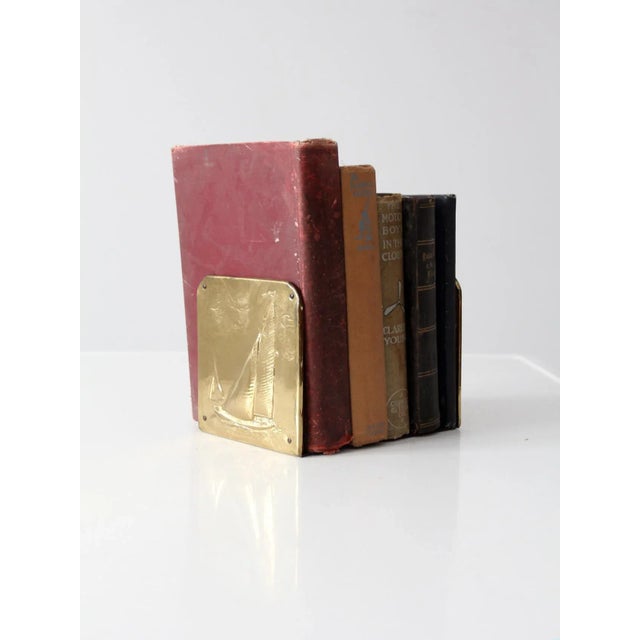 Brass Vintage Brass Nautical Bookends For Sale - Image 8 of 11