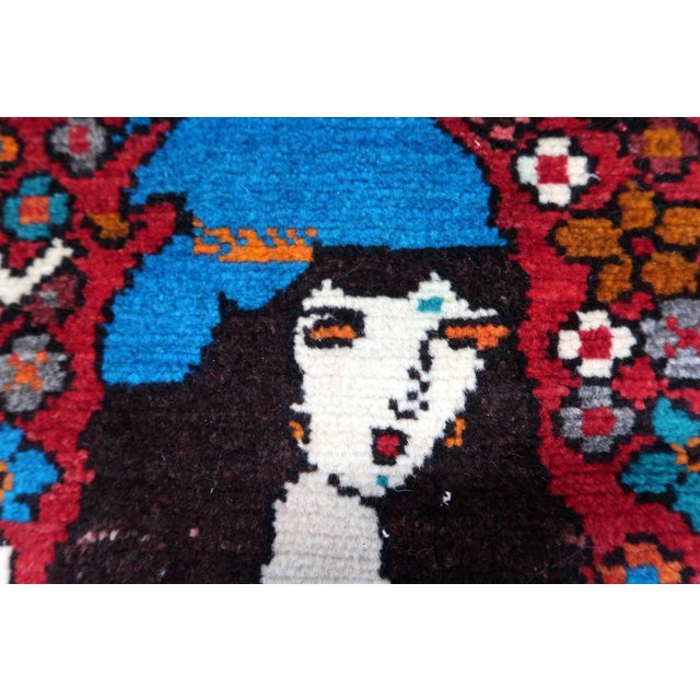 Persian 1970s, Handmade Vintage Persian Hamadan Rug 2.3' X 2.9' For Sale - Image 3 of 11