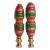 Striped Wooden Lamp Finials - a Pair For Sale