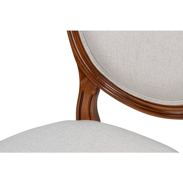 Louis XVI Dining Chairs with Oval Backs in Walnut, Sets of 2 For Sale - Image 9 of 12