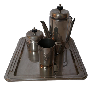 Art Deco Silver-Plated Coffee Service, 1930s, Set of 4
