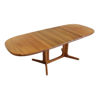 Vintage Danish Oval Extendable Dining Table in Teak, 1960s For Sale