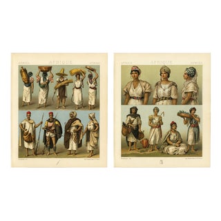 Racinet, Afrique: North African Costumes & Figures, 1888, Lithographs, Set of 2 For Sale
