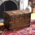 Offering a large and gorgeous antique steamer trunk, circa late 19th/early 20th-century. This trunk boasts ornate features...