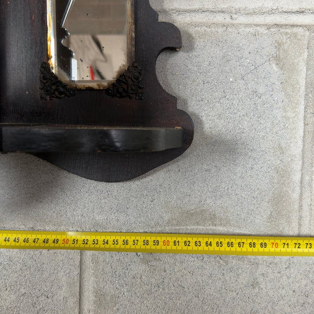 Early 20th Century Antique Wooden Mechanical Pendulum Wall Clock with Mirrors For Sale - Image 11 of 13