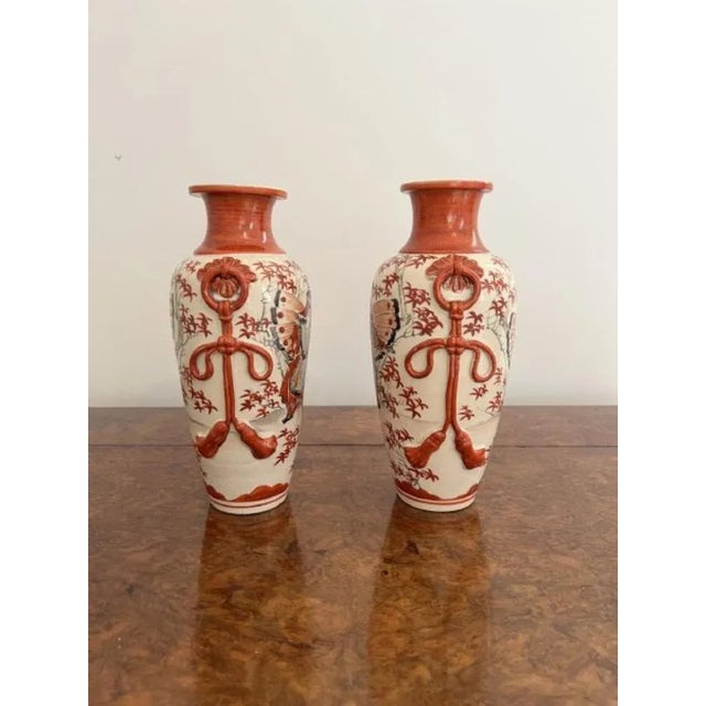 1900 - 1909 Satsuma Vases, 1900s, Set of 2 For Sale - Image 5 of 6