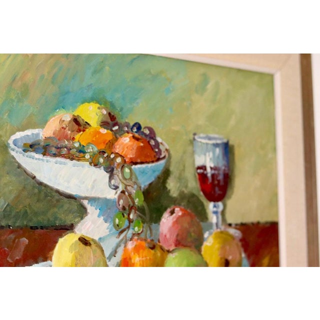 Eric Lundgren, Fruit Bowl, 1920s, Oil on Canvas For Sale - Image 4 of 11
