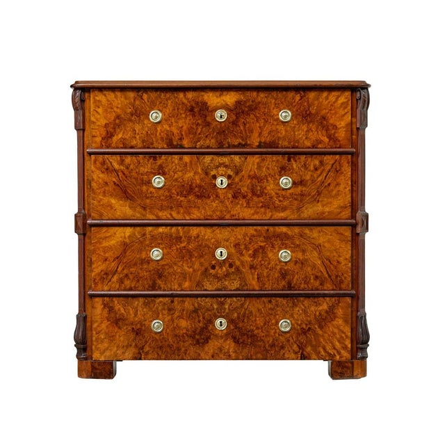 19th Century Swedish Burr Walnut Chest of Drawers For Sale - Image 9 of 10