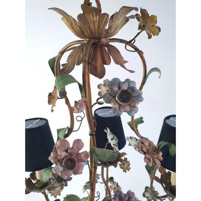 1950s Mid-Century Italian Tole Chandelier, 1950s For Sale - Image 5 of 13