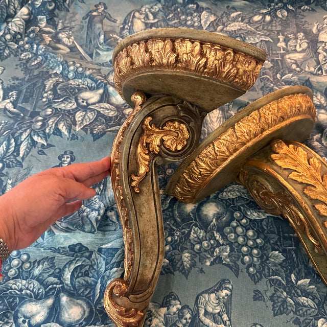 Late 20th Century Maitland Smith Florentine Style Shelf Corbel a Pair For Sale - Image 5 of 12