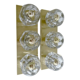Large Space Age Glass Sconces from Peill & Putzler, 1970s, Set of 2 For Sale