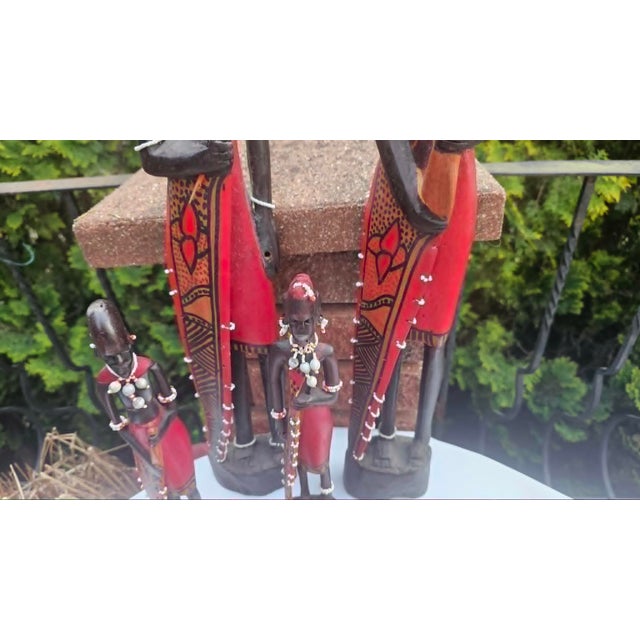 Wood Masai Wooden Sculpture, 1960s, Set of 4 For Sale - Image 7 of 17