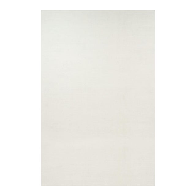 Rug & Kilim’s Oversized Contemporary Textural Solid Rug in White Tones-11x17 For Sale