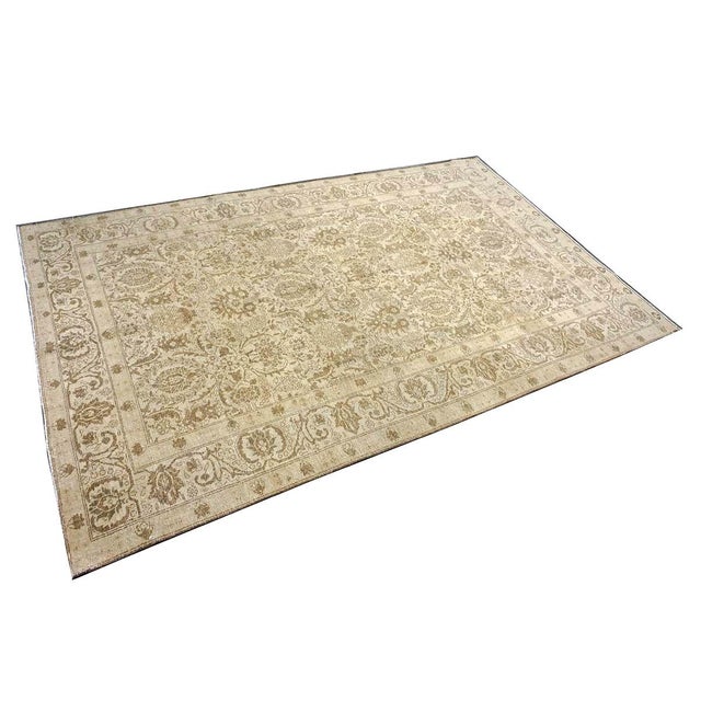 1900 - 1909 Antique Persian Sultanabad Wool 6 x 9 Grey, Ivory & Tan Handmade Area Rug #1142950 For Sale - Image 5 of 13