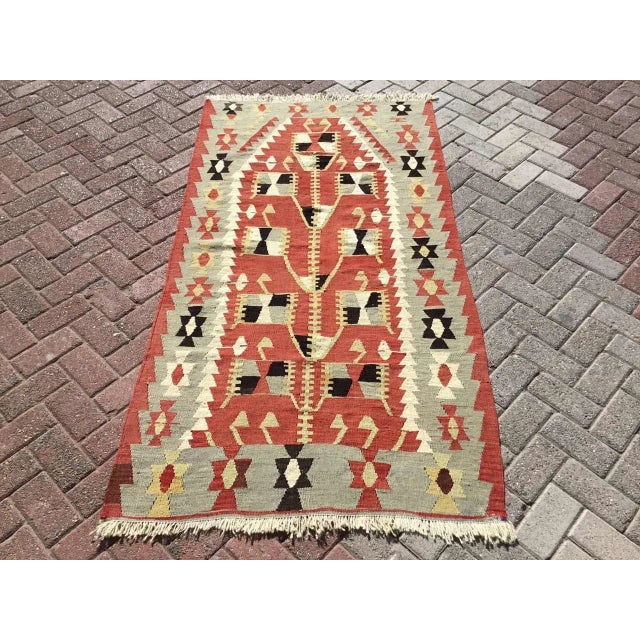 1960s Vintage Turkish Kilim Rug - 42" X 79" For Sale - Image 10 of 10