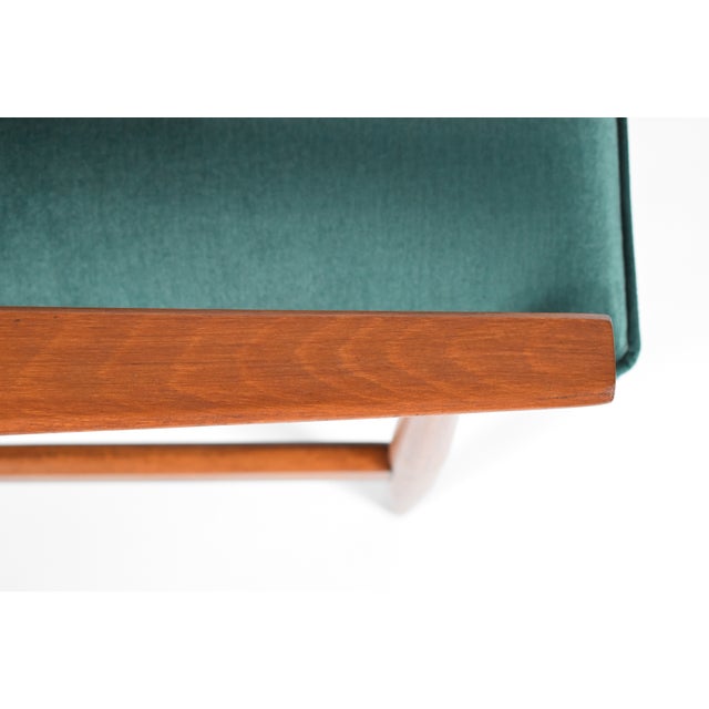 Vintage Armchair in Green Bottle Velvet & Teak, 1970s For Sale - Image 13 of 16