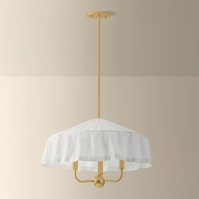 2020s Mitzi Shivonne 22 in. 3 Light Pendant in Aged Brass Finish For Sale - Image 5 of 8
