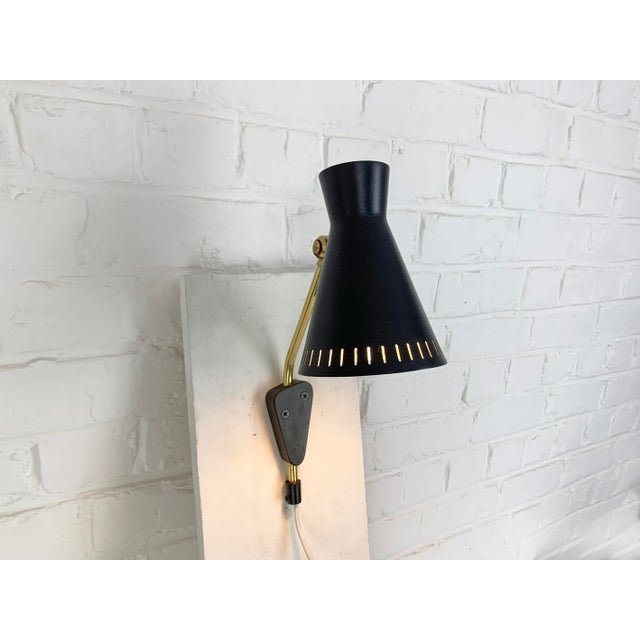 Mid-Century Modern Mid-Century Model 215 Diabolo Wall Light from EAE, Sweden, 1950s For Sale - Image 3 of 14