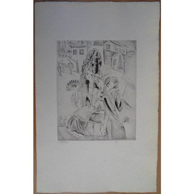 Emilia "Mily" Possoz (1888-1967) Coquettish Young Girl Original engraving Signed in pencil Limited edition of 50 copies...