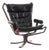 Vintage High Back Superstar Chair in Black Leather by Sigurd Ressell for Trygg Møbler, 1970s For Sale