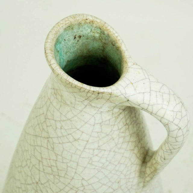 Large German Mid-Century Off White Ceramic Floor Vase For Sale - Image 4 of 9