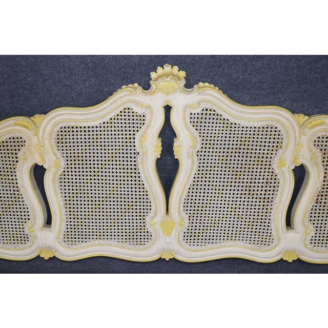Louis XV Paint Decorated Cane Back Headboard For Sale In Philadelphia - Image 6 of 10