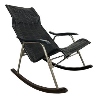Japanese Folding Rocking Chair by Nii Takeshi, 1960s For Sale