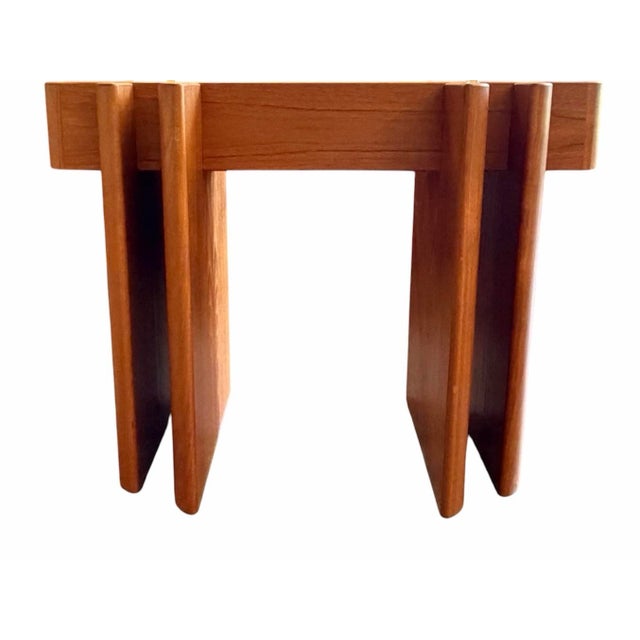 1970s Pair Danish Modern Sculptural Teak End Tables For Sale - Image 4 of 5