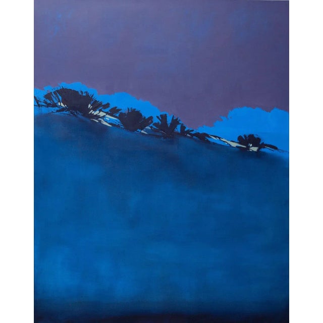 Nocturno I, Colorful & Large, Abstract Painting with Blues/Purples, Oil on Canvas, 2013-15 For Sale - Image 3 of 3