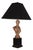 This impressive pair of neoclassical-style table lamps features ebonized wood bases with brass trim. The original limed,...