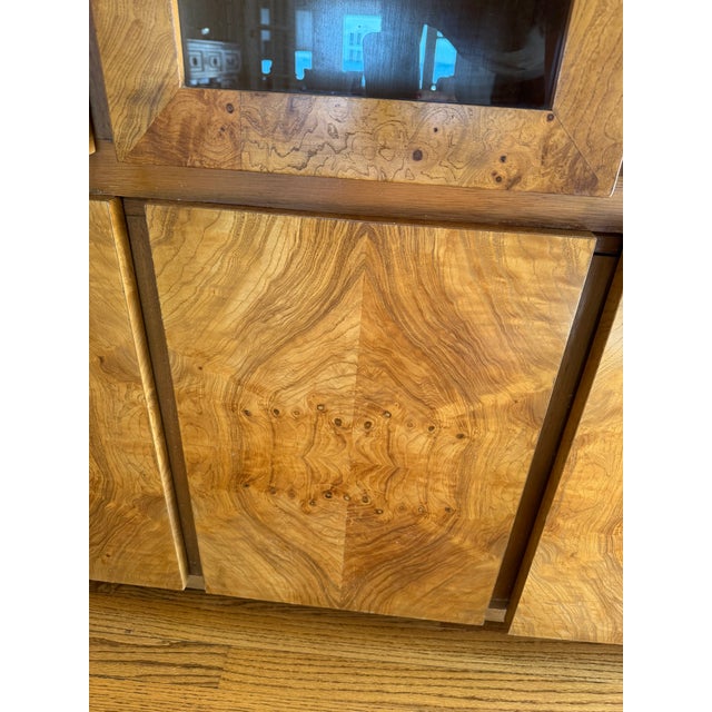 Vintage Milo Baughman Style Lane Alta Vista Burlwood China Cabinet For Sale - Image 10 of 14