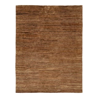 9 X 12 Modern Brown Wool and Jute Rug With Abstract Design For Sale
