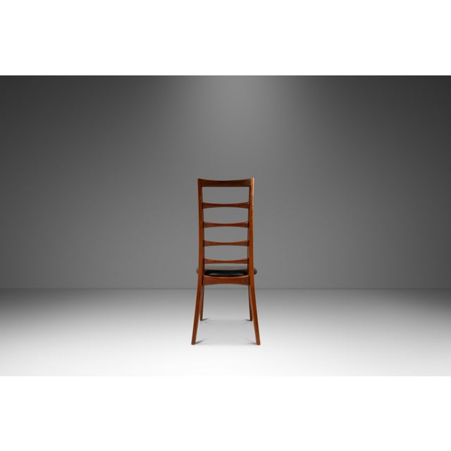 1960s Set of 4 Danish Modern "Lis" Ladderback Dining Chairs in Walnut by Niels Koefoed for Koefoeds Hornslet, Denmark, Circa 1960s For Sale - Image 5 of 12