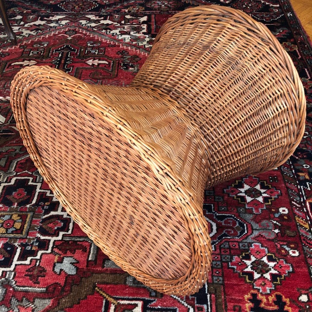 Mid-20th Century Boho Handwoven Wicker Table For Sale In Baltimore - Image 6 of 12