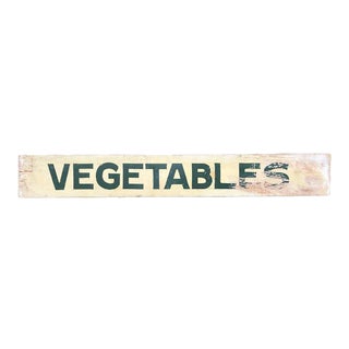Vintage Double-Sided, Hand-Painted Vegetable Produce Stand Sign For Sale