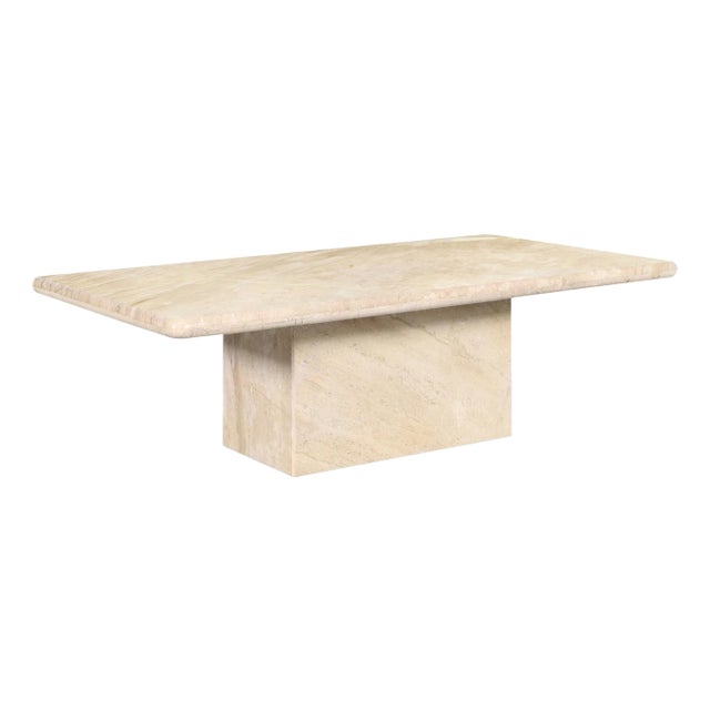 1980s Vintage Italian Marble Coffee TableVintage Italian Modern Travertine Coffee Table, 1980s For Sale