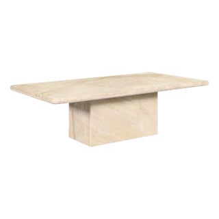 Vintage Italian Modern Travertine Coffee Table, 1980s For Sale