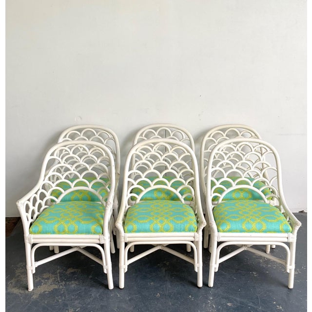 Hollywood Regency Chairs in Lilly Pulitzer for Lee Jofa “Well Connected” Set of 6 For Sale - Image 3 of 10