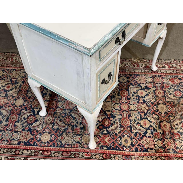 White Vintage English Pine Desk, 1950s For Sale - Image 8 of 15