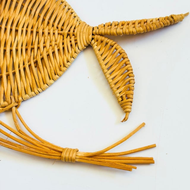 Vintage Wicker Fish Wall Hangings - Set of 2 For Sale - Image 10 of 11