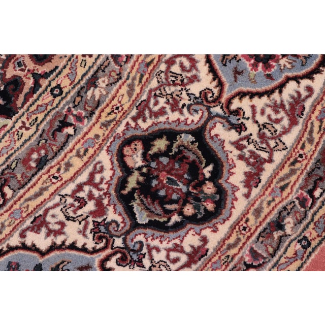 1990s Medallion 1990's Pak-Persian Pink/Beige Wool Round Rug- 10'2'' X 10'5'' For Sale - Image 5 of 9