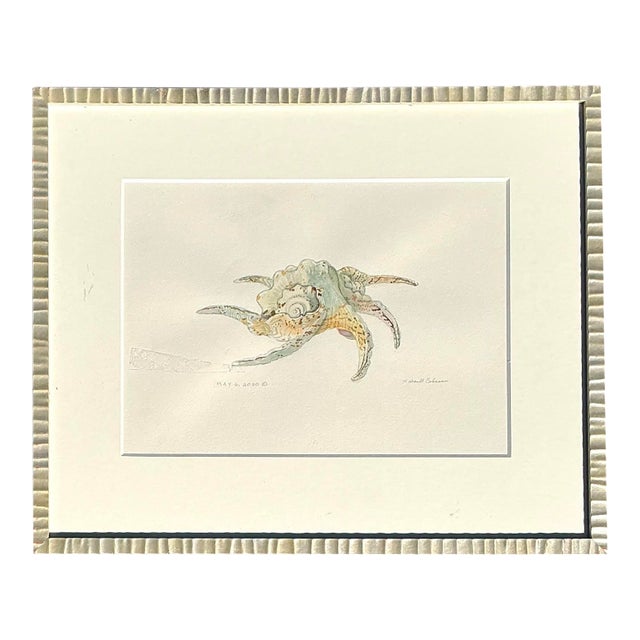 Vintage Original Watercolor Oil on Paper For Sale