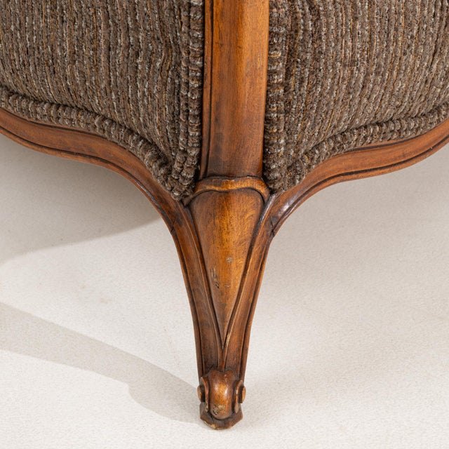 French Early 20th Century France Louis XV Brown Wood Sofa For Sale - Image 3 of 10