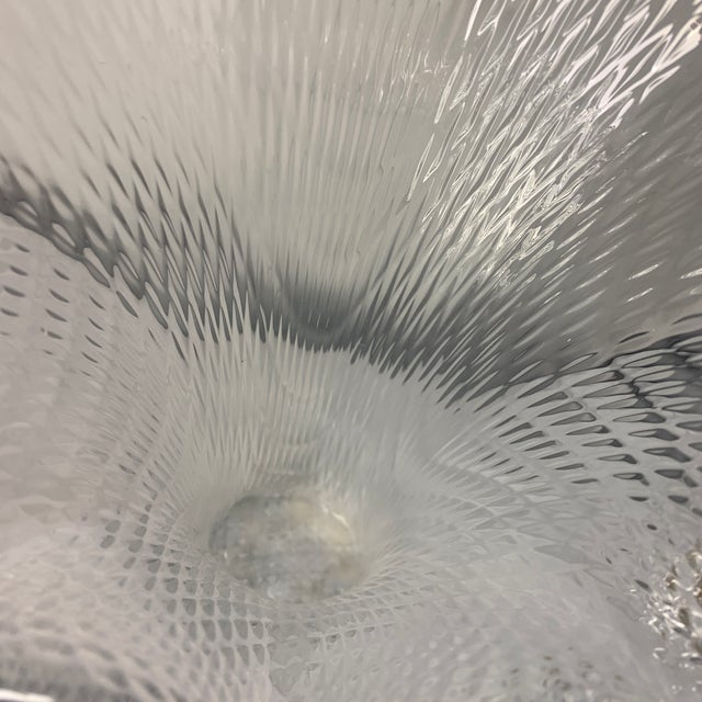 1950s Heavy C. 1950s Clear Glass Handkerchief Vase 12” For Sale - Image 5 of 7