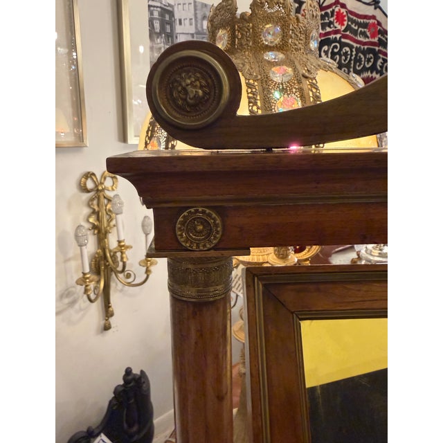 Traditional Antique Empire Walnut and Bronze Dressing Mirror Late 19th Century For Sale - Image 3 of 12