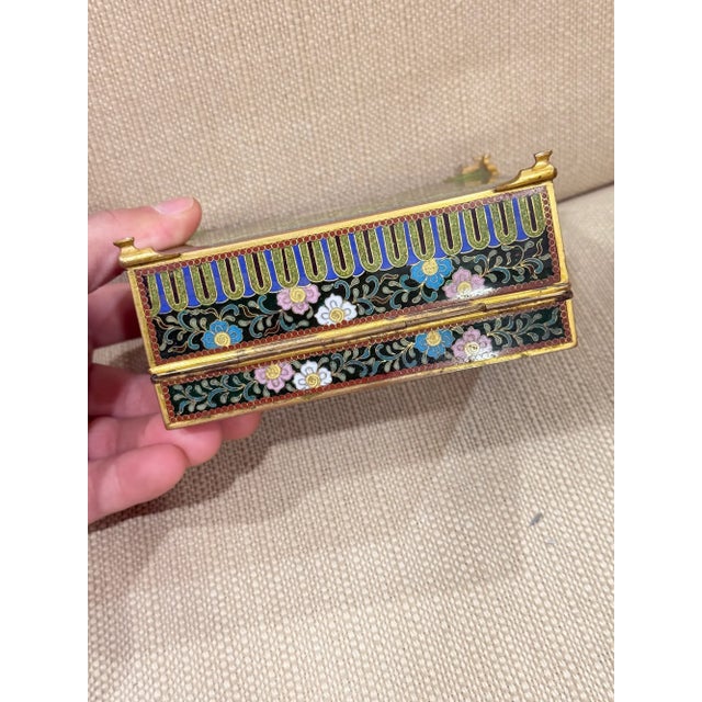 Metal Japanese Cloisonne Enamel Dragon Trinket Box Attributed to Inaba, Meiji For Sale - Image 7 of 12