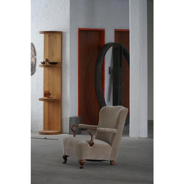 Antique Danish Armchairs in Velvet, 1920s, Set of 2 For Sale - Image 9 of 18